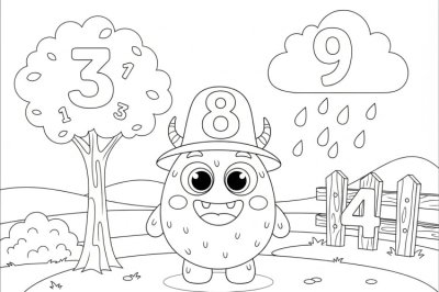 Sayılar Kolay Sayı Boyama Sayfası