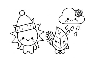 Mevsimler Kolay Mevsim Boyama Sayfası