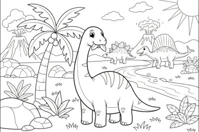 Dinozorlar Zor Dinozor Boyama Sayfası