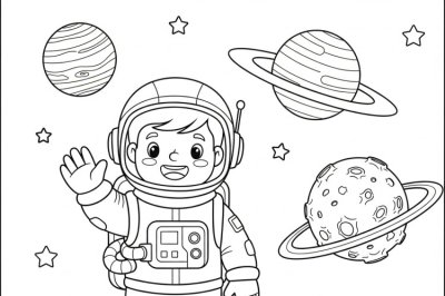 Uzay Orta Uzay Boyama Sayfası