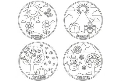 Mevsimler Orta Mevsim Boyama Sayfası