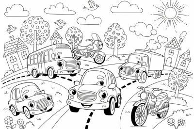 Taşıtlar Zor Araç Taşıt Boyama Sayfası